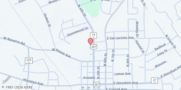 Map showing St. Francis of the Tejas Catholic Church - Loaves & Fishes at 609 N. 4th St., Crockett, TX