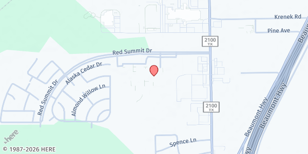 Map showing Crosby High School at 333 Red Summit Dr, Crosby, TX