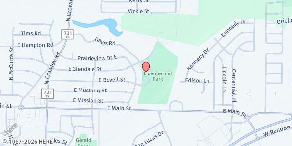 Map showing Crowley Senior Center at 405 S. Oak St., Crowley, TX