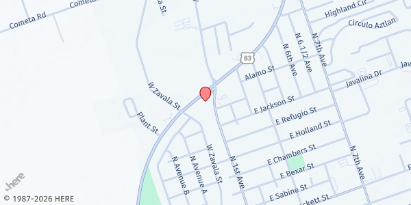 Map showing Zavala County Food Pantry at 1700 US-83, Crystal City, TX