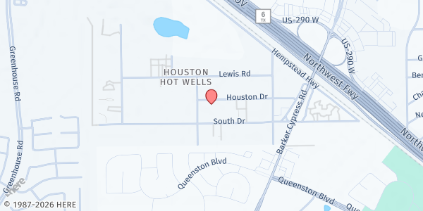 Map showing Iglesia Cristiana Jehova Mi Rey at 17315 Houston Dr., Cypress, TX