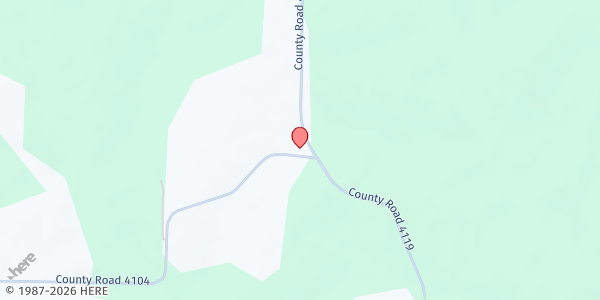 Map showing Pentecost Temple-God Ministry at 1239 Co. Rd. 4119, Daingerfield, TX