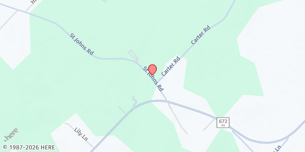 Map showing Joe Roland Community Center at 112 St. John Rd., Dale, TX