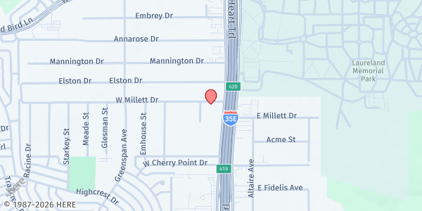 Map showing Beckley Community Church at 6525 South R.L. Thornton Freeway, Dallas, TX