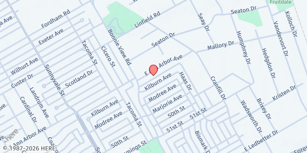 Map showing Bibleway Bible Church at 2930 E Ann Arbor Ave, Dallas, TX