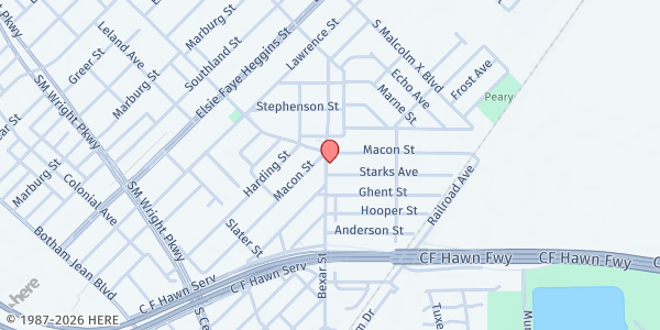 Map showing Brother Bill's South Dallas Community Market at Bridge Builders at 5210 Bexar St., Dallas, TX