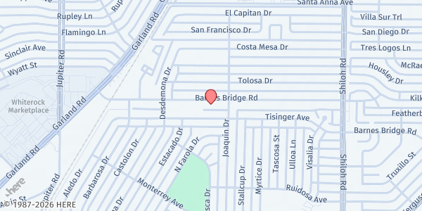 Map showing Casa View Christian Church at 2230 Barnes Bridge Rd., Dallas, TX