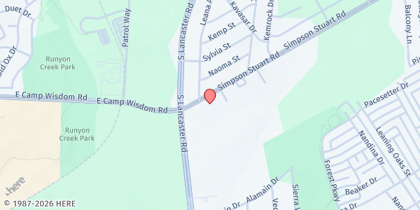 Map showing Cliff View Church of Christ at 2424 Simpson Stuart Rd., Dallas, TX