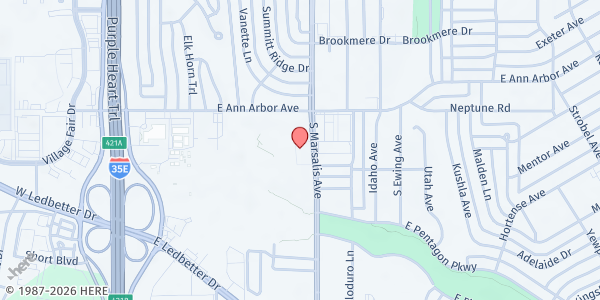 Map showing Community UMC at 4501 S Marsalis Ave, Dallas, TX