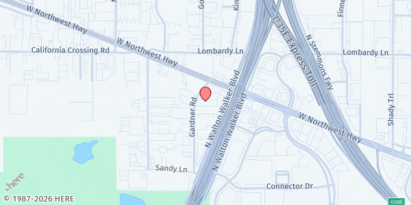 Map showing Covenant Purpose & Restoration Family Center at 2154 W Nw Hwy, Dallas, TX