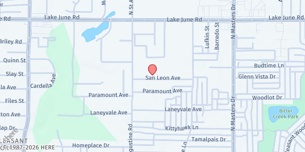 Map showing Cristo Rey Dallas College Prep - Mobile Distribution Site at 9701 San Leon Avenue, Dallas, TX