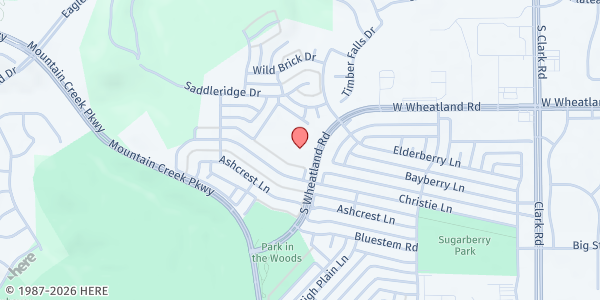 Map showing Crosspoint Bible Fellowship at 7333 W Wheatland RD, Dallas, TX