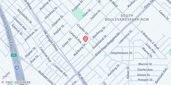 Map showing Dallas Bethlehem Center at 4410 Leland Ave., Dallas, TX