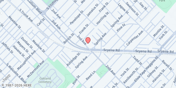 Map showing Dallas International Street Church (DISC Ministries) at 2706 S. Second Ave., Dallas, TX