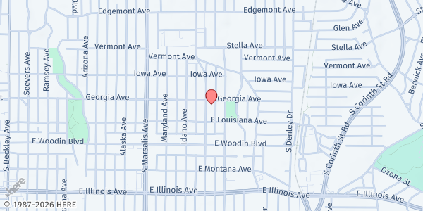 Map showing Dream Center Dallas at 1900 S. Ewing Ave, Dallas, TX