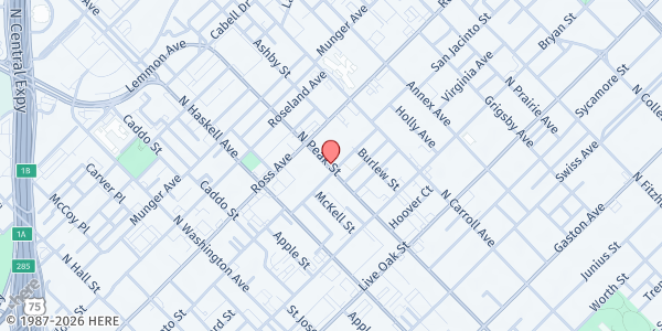 Map showing Emanuel Community Center at 4311 San Jacinto St, Dallas, TX