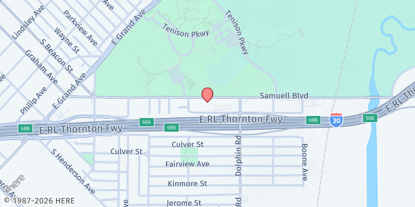 Map showing Empowering The Masses - Dallas at 3220 Samuell Blvd, Dallas, TX