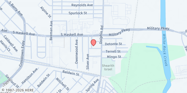 Map showing Empowering The Masses Food Pantry at 3314 Detonte St., Dallas, TX