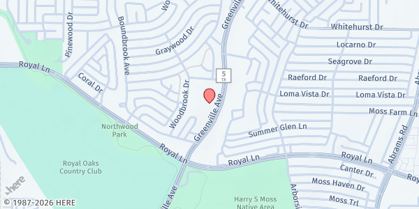 Map showing Episcopal Church Of The Ascension at 8787 Greenville Ave, Dallas, TX