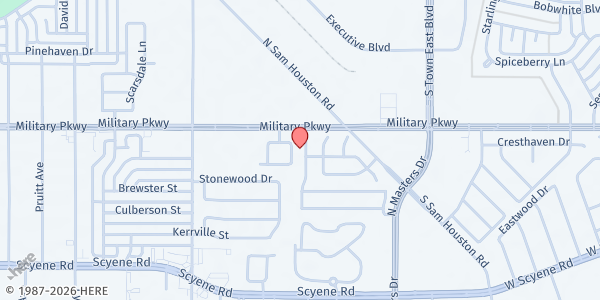 Map showing Faith Christian Church at 3611 Apple Valley Way, Dallas, TX