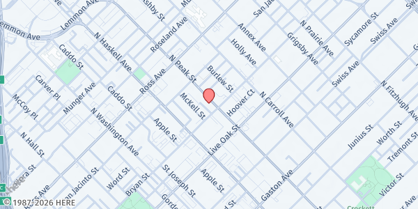 Map showing Food Distribution Partner - Dallas at 1411 N Peak St, Dallas, TX