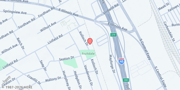 Map showing Friendship Missionary Baptist Church at 4360 Kolloch Dr, Dallas, TX