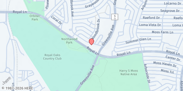 Map showing Gaston Christian Center (GCC) at 8515 Greenville Ave., Dallas, TX