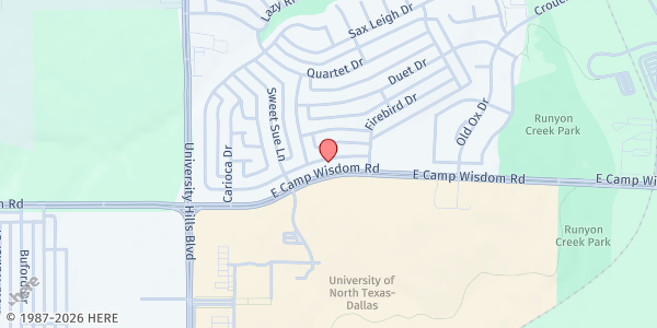 Map showing Gray's Adult Activity Home at 1440 Laura Ln, Dallas, TX