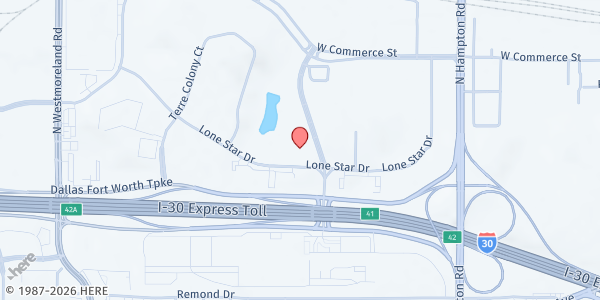 Map showing Homeward Bound Food Pantry at 2535 Lone Star Dr, Dallas, TX