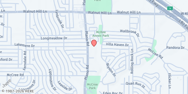 Map showing HOPE 4 LAKE HIGHLANDS at 9400 Plano Road, Dallas, TX