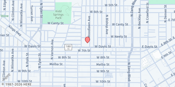 Map showing House Of Jabez, Inc. at 615 Woodlawn Ave., Dallas, TX