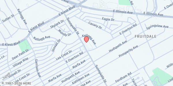 Map showing ICNA Relief- Oak Cliff Food Pantry at 3436 Sunnyvale St., Dallas, TX