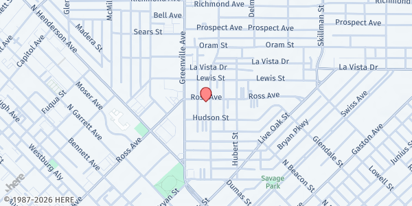 Map showing Interfaith Family Services - Dallas at 1651 Matilda St., Dallas, TX