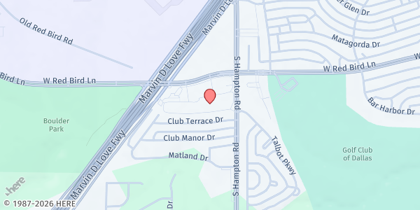 Map showing Kids Cove Community Outreach at 2550 W Red Bird Ln, Dallas, TX