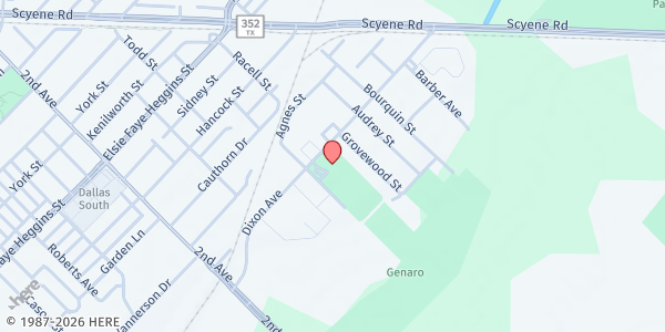 Map showing Larry Johnson Recreation Center at 3700 Dixon Ave., Dallas, TX