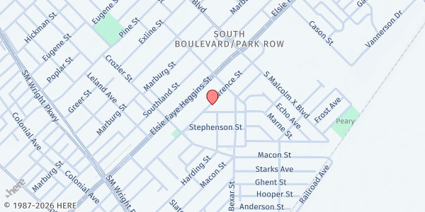 Map showing Lawrence and Marder at 2600 Lawrence St, Dallas, TX