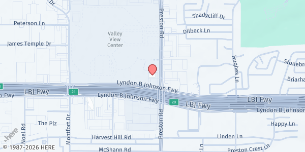 Map showing Lina's Helping Hands at 13101 Preston Rd, Dallas, TX