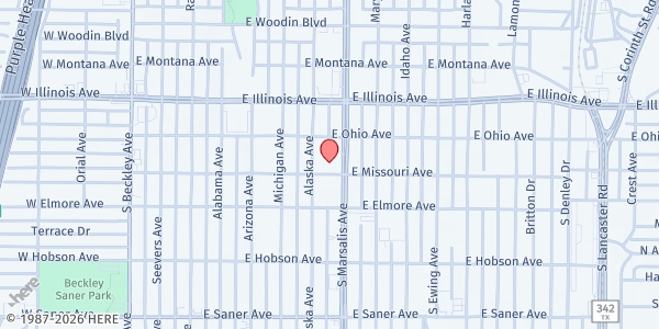 Map showing Marsalis Avenue Church of Christ at 2431 S. Marsalis Ave., Dallas, TX
