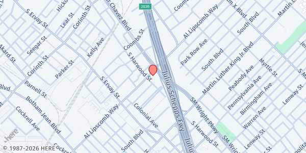 Map showing Men of Nehemiah at 2010 AI Lipscomb Way, Dallas, TX