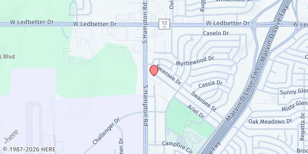 Map showing Metropolitan Dream Center at 4650 S. Hampton Rd., Dallas, TX