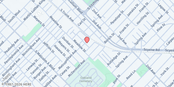 Map showing Mt. Carmel Missionary Baptist Church at 3122 Metropolitan Ave., Dallas, TX