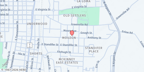 Map showing New Vide Church of God/Centro Cristiano Vida Abundante at 3727 W. Kiest Blvd., Dallas, TX