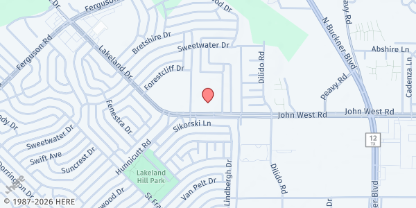 Map showing Owenwood Farm & Neighbor Space at 1451 John West Rd., Dallas, TX