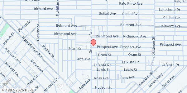 Map showing Pink Dreams Inc - Dallas at 2100 Greenville Avenue, Dallas, TX