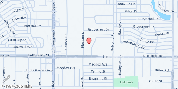 Map showing Pleasant Grove Food Pantry at 1331 Baywood St., Dallas, TX