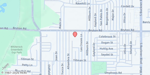 Map showing Salvation Army Pleasant Grove/Bethany Baptist Church at 7300 Bruton Rd., Dallas, TX