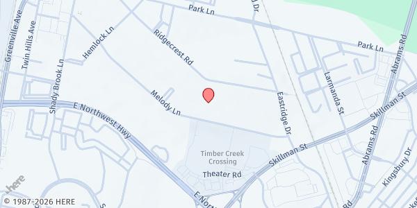 Map showing Santa Fe Trails Apartments at 6347 Melody Ln., Dallas, TX