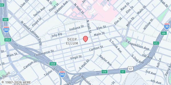 Map showing SoupMobile at 2423 S Good Latimer Expy., Dallas, TX