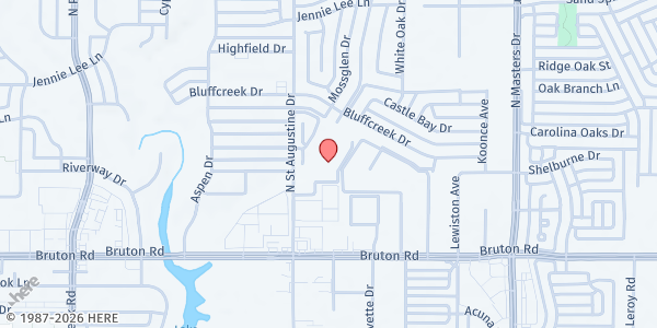 Map showing St Augustine Estate Apt at 2222 N St Augustine Rd, Dallas, TX