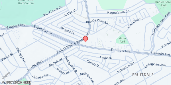 Map showing St. Mark AME Zion Church at 2311 E. Illinois Ave., Dallas, TX